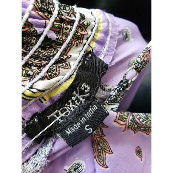Toxik3 Jumpsuit Womens Small Purple Paisley Sleeveless Pockets Adjustable Strap - Picture 4 of 16